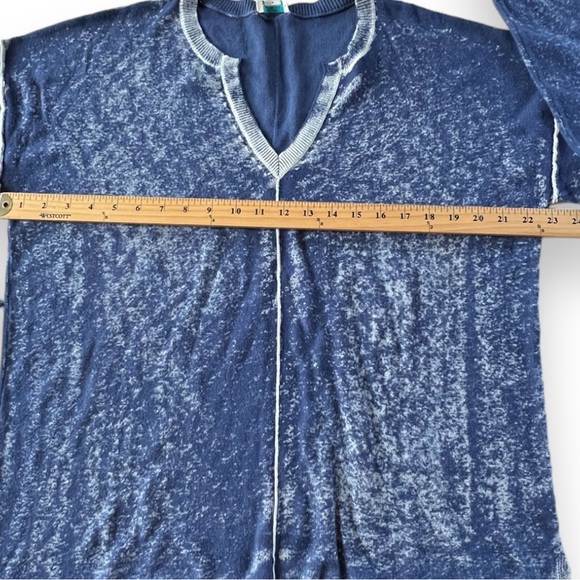 Sundance Reverse Print Split Neck Sweater in Chambray Size Medium - Picture 5 of 7